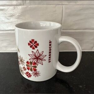 Starbucks Red Floral holiday 2013 Design Mug